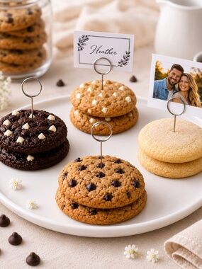 Cookie Place Card Holder, Photo Holder & Food Label | Handmade Multiple Flavors